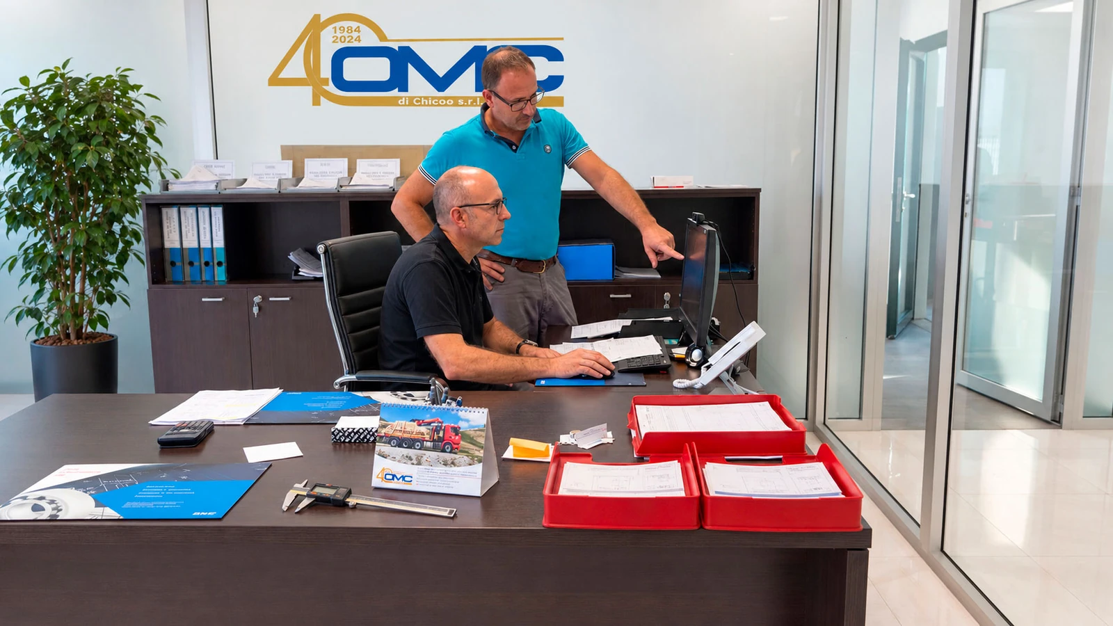 Mauro e Sergio Chicco nell’azienda di famiglia